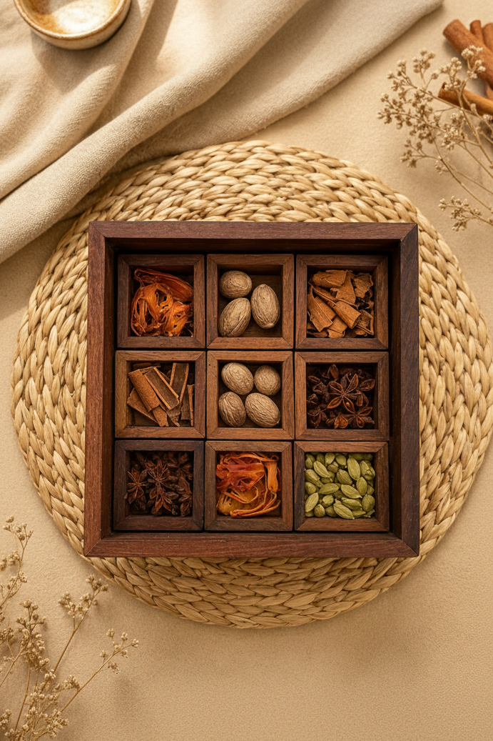 Wooden Spice Box