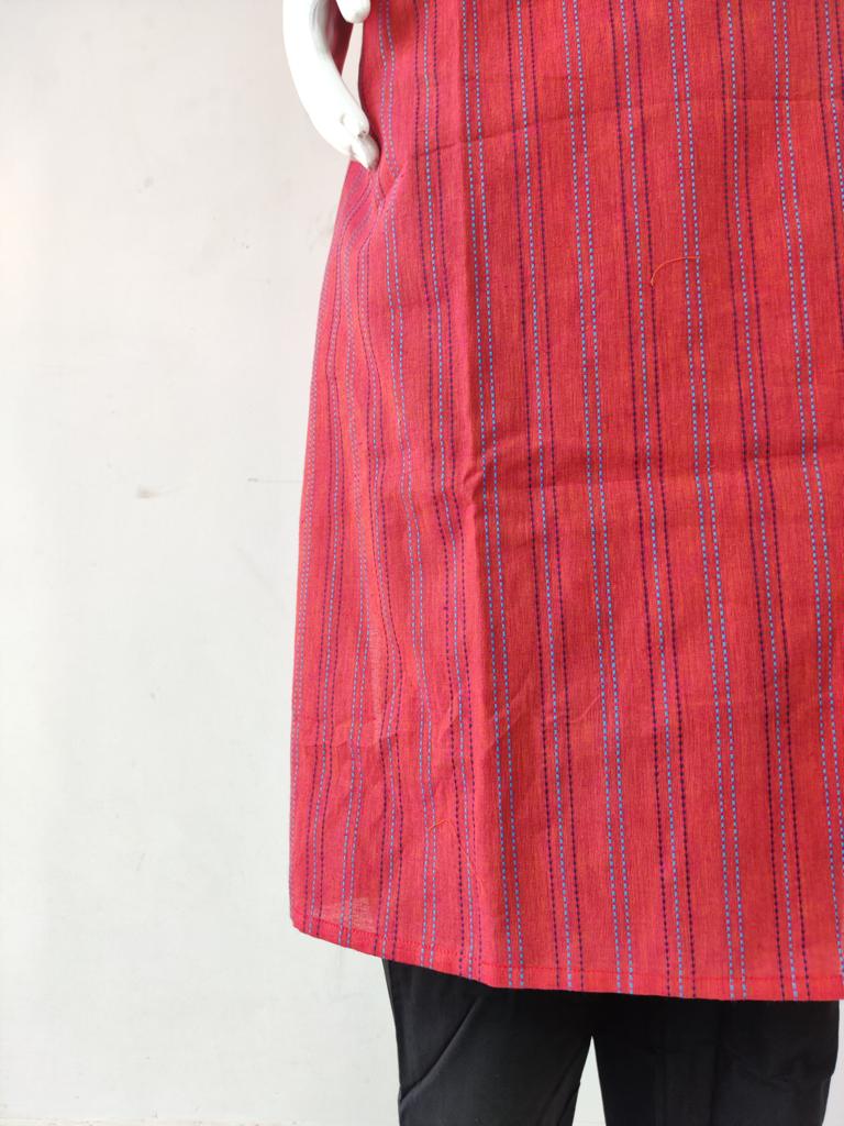 BRICK RED TWO PIECE KURTA SET