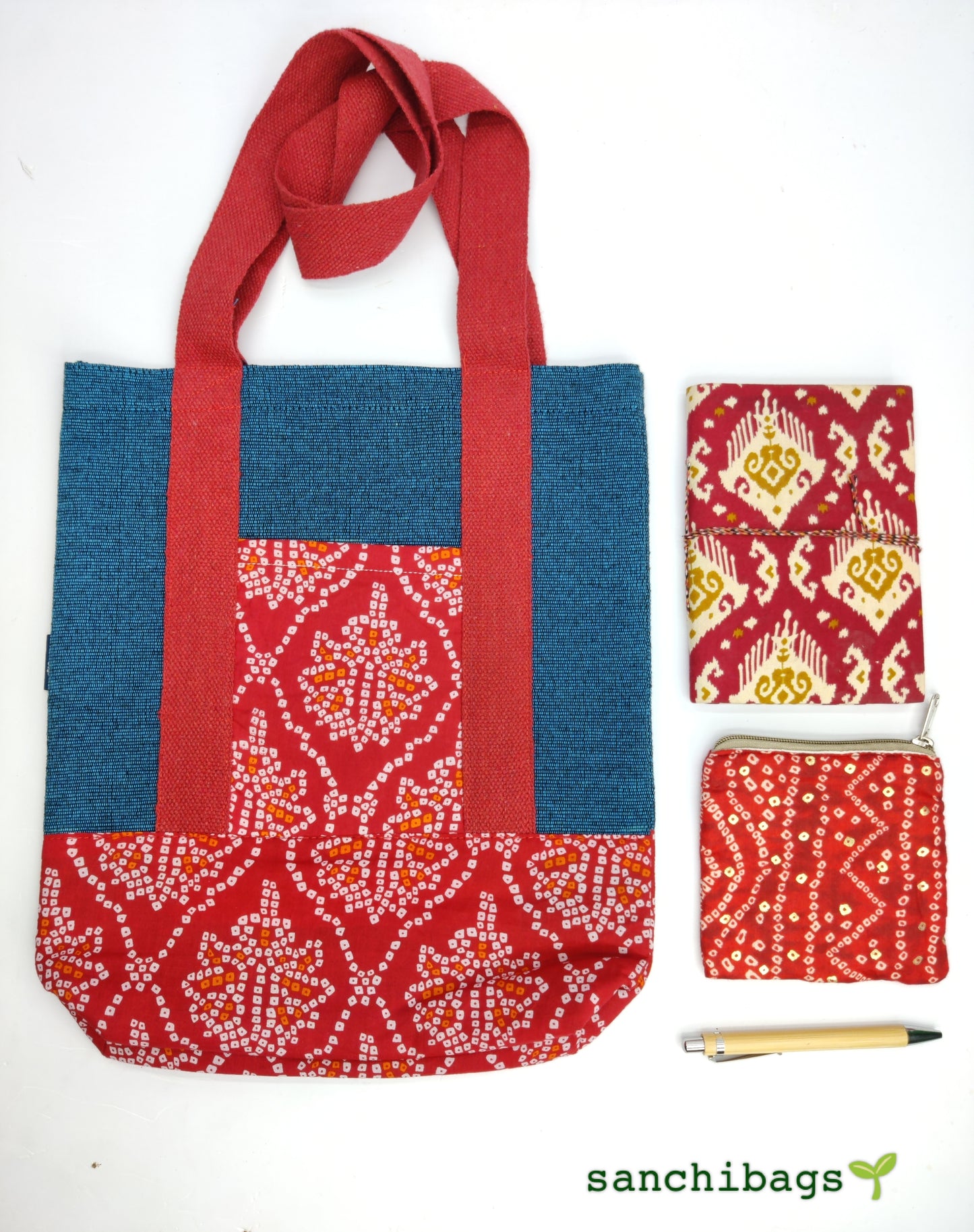Tote Bag Book Pouch Pen Combo