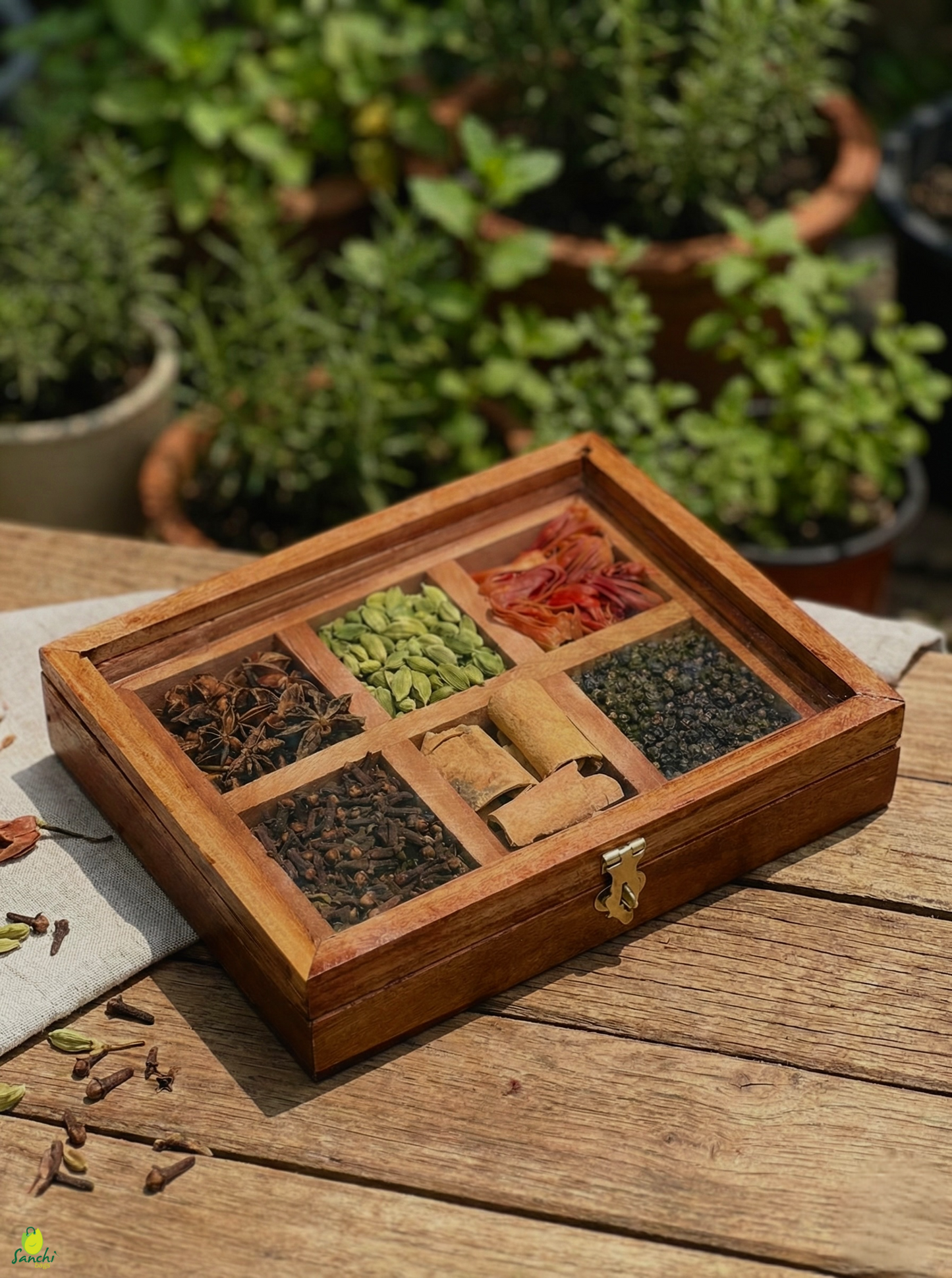 Wooden Spice Box