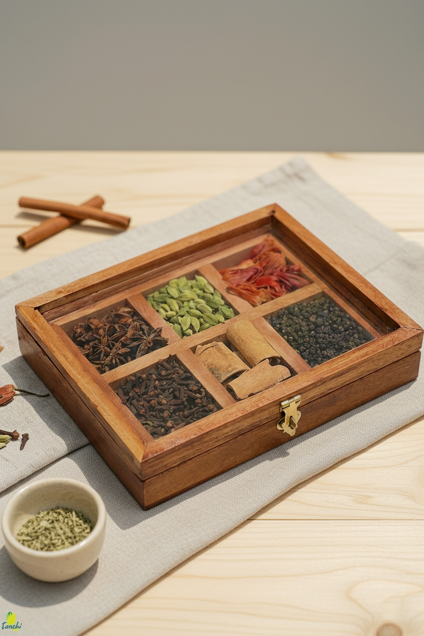 Wooden Spice Box