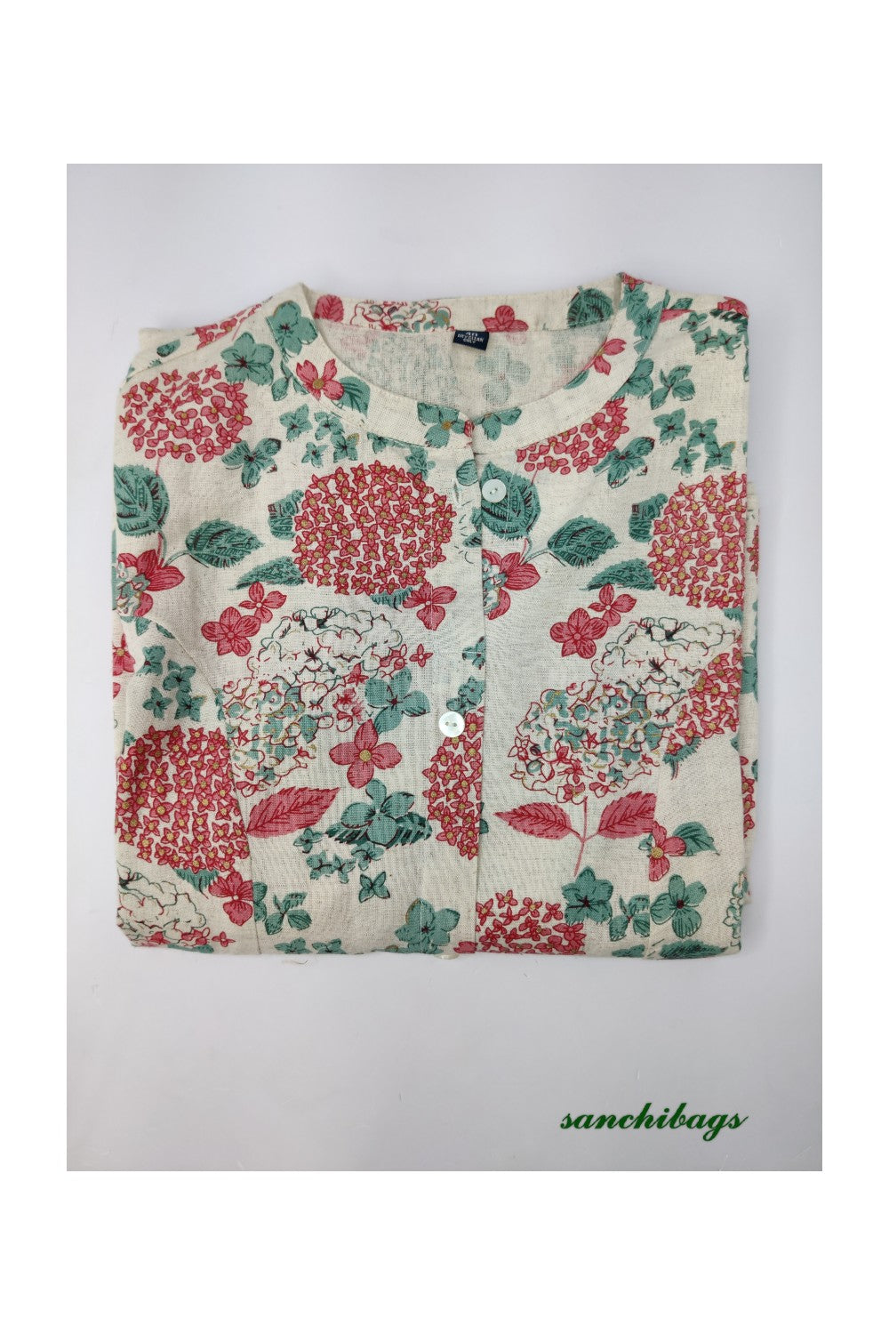 Off White Kurta with Floral Print