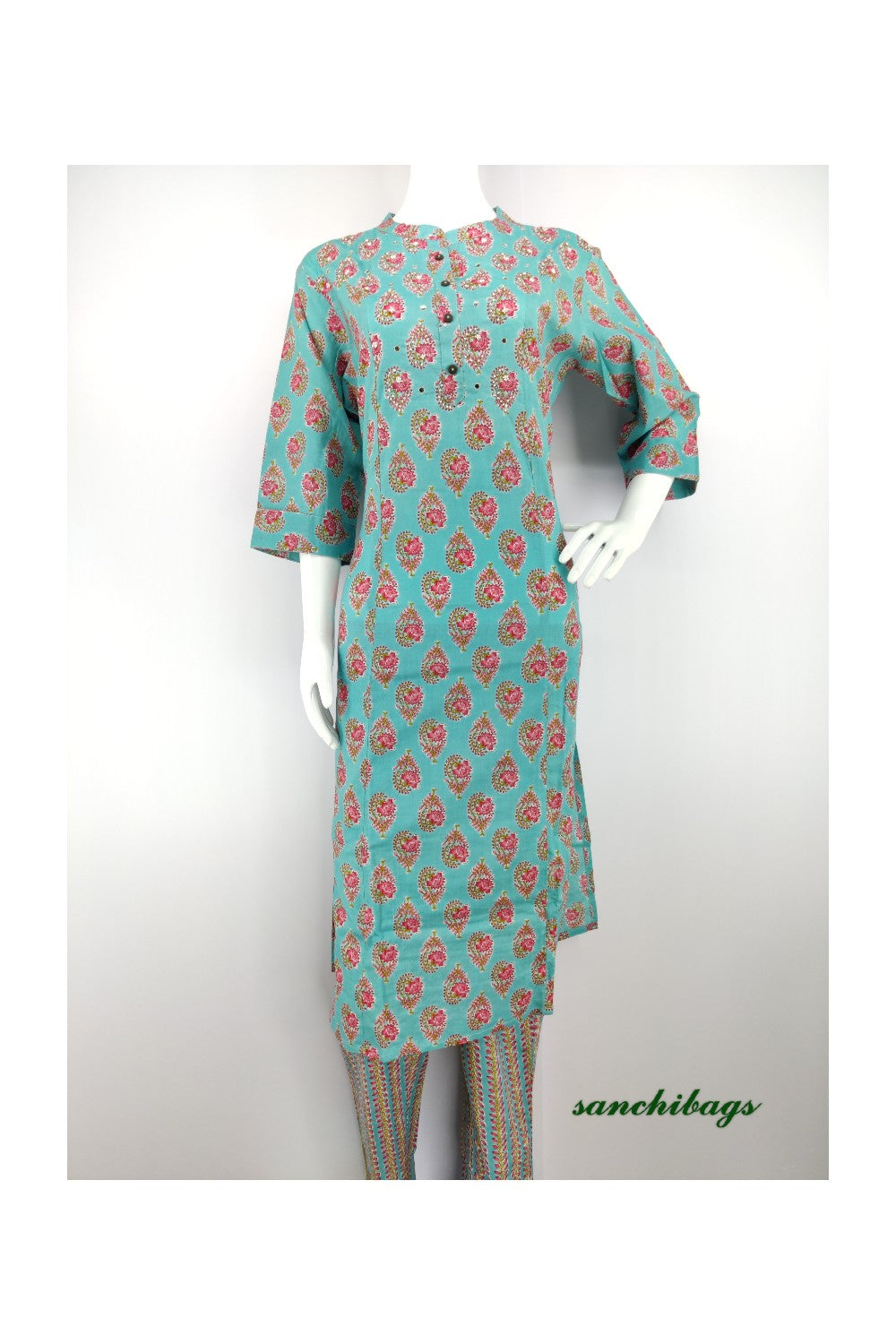 Blue and Magenta Salwar Set