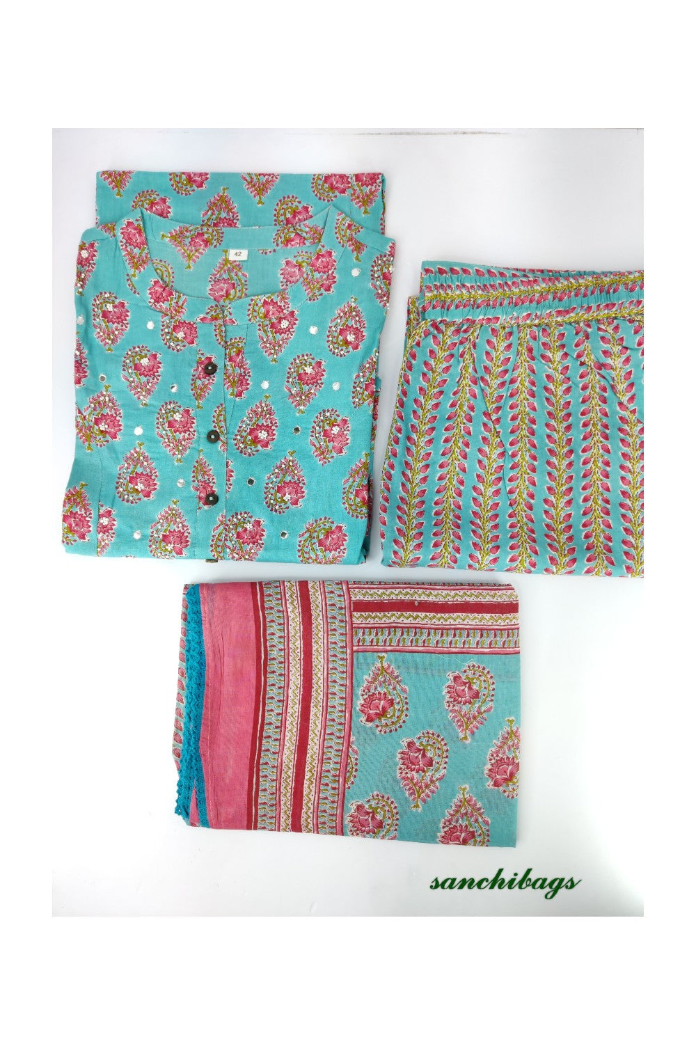 Blue and Magenta Salwar Set