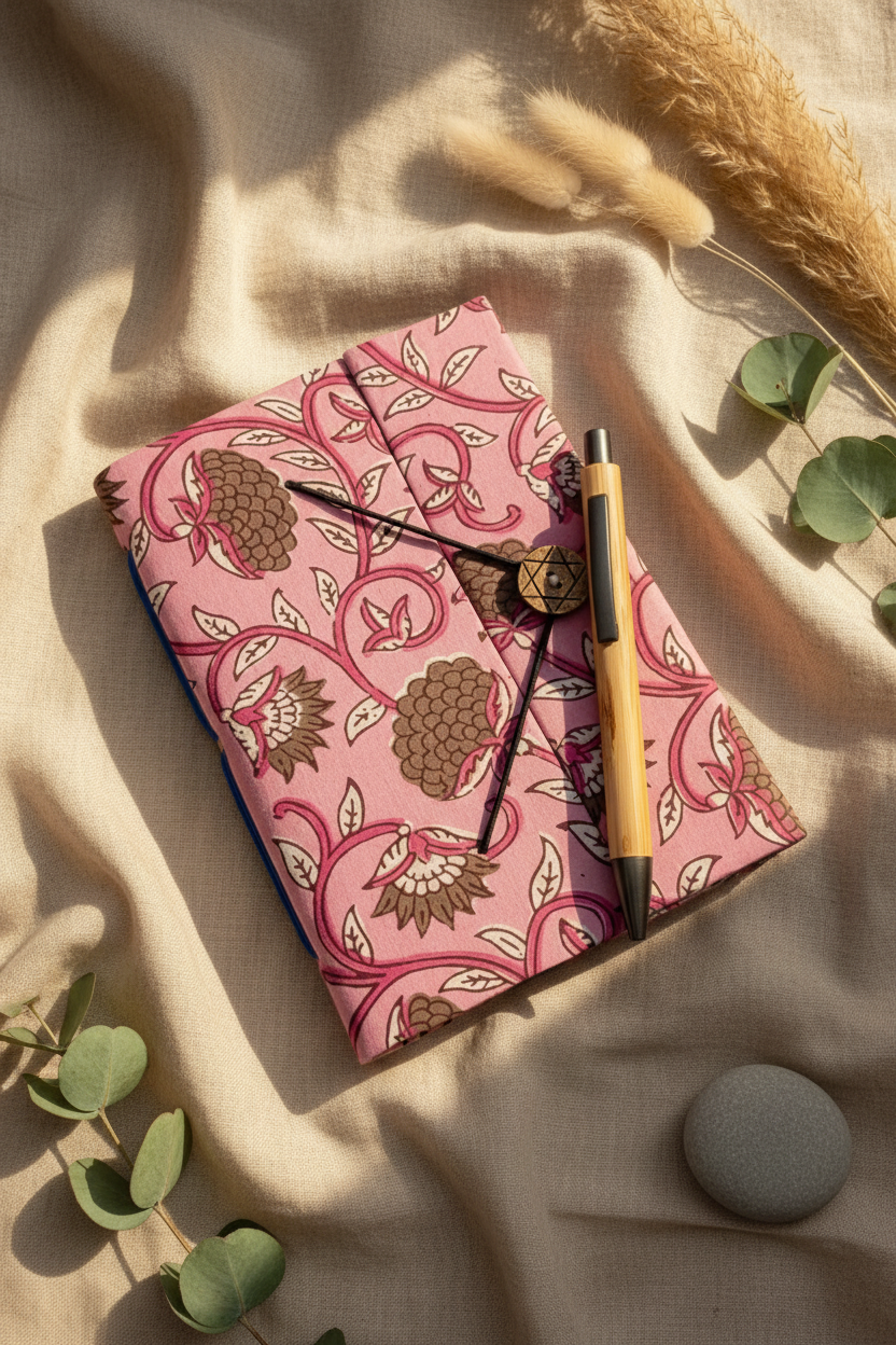 Handmade Button Notebook