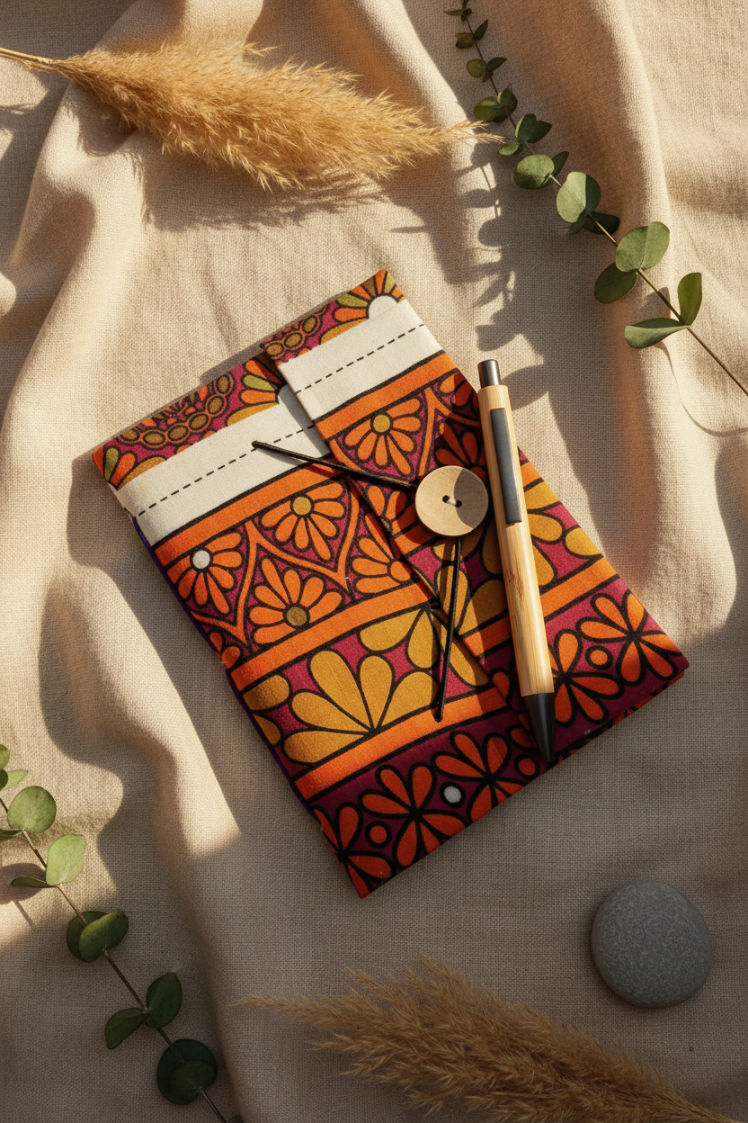Handmade Button Notebook