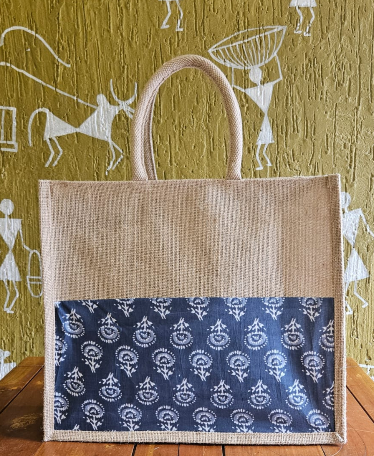 Jute Shopper With Kalamkari
