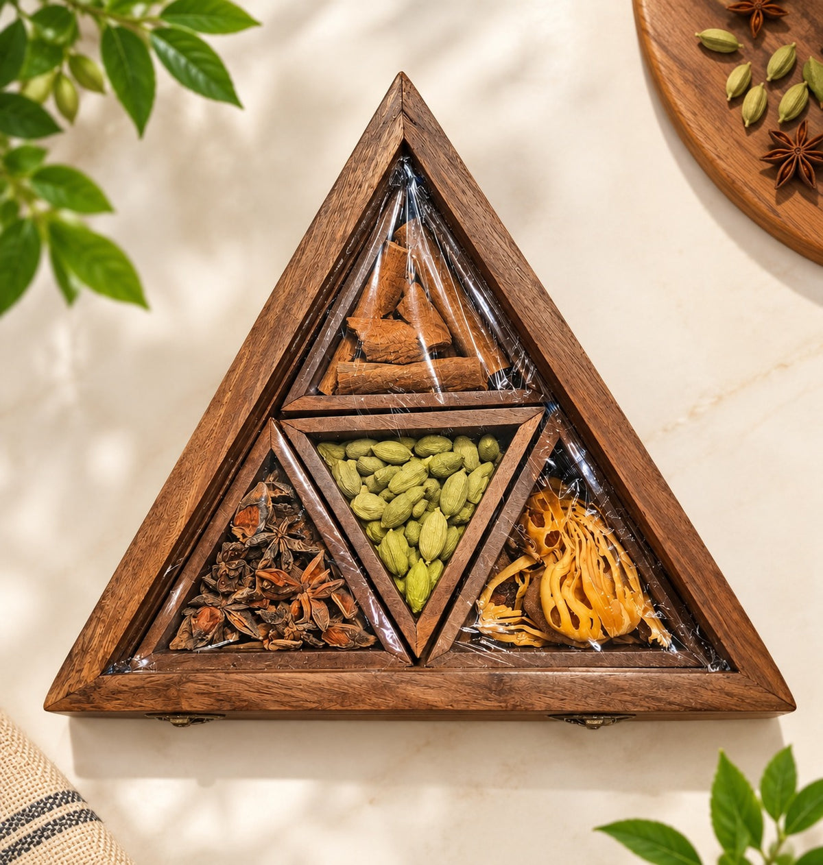 wooden spice box