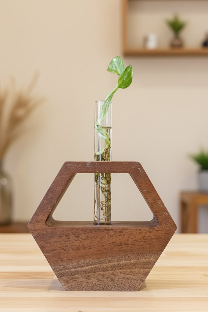 WOODEN TEST TUBE STAND