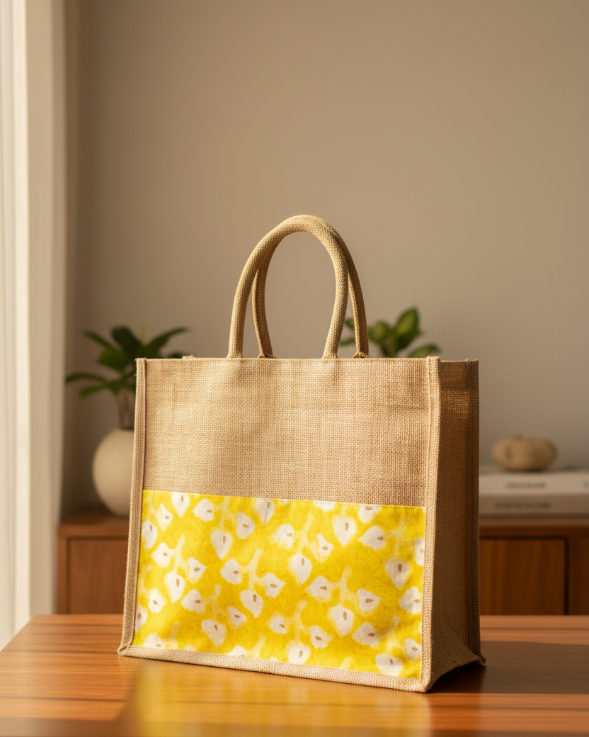 Jute Shopper With Kalamkari