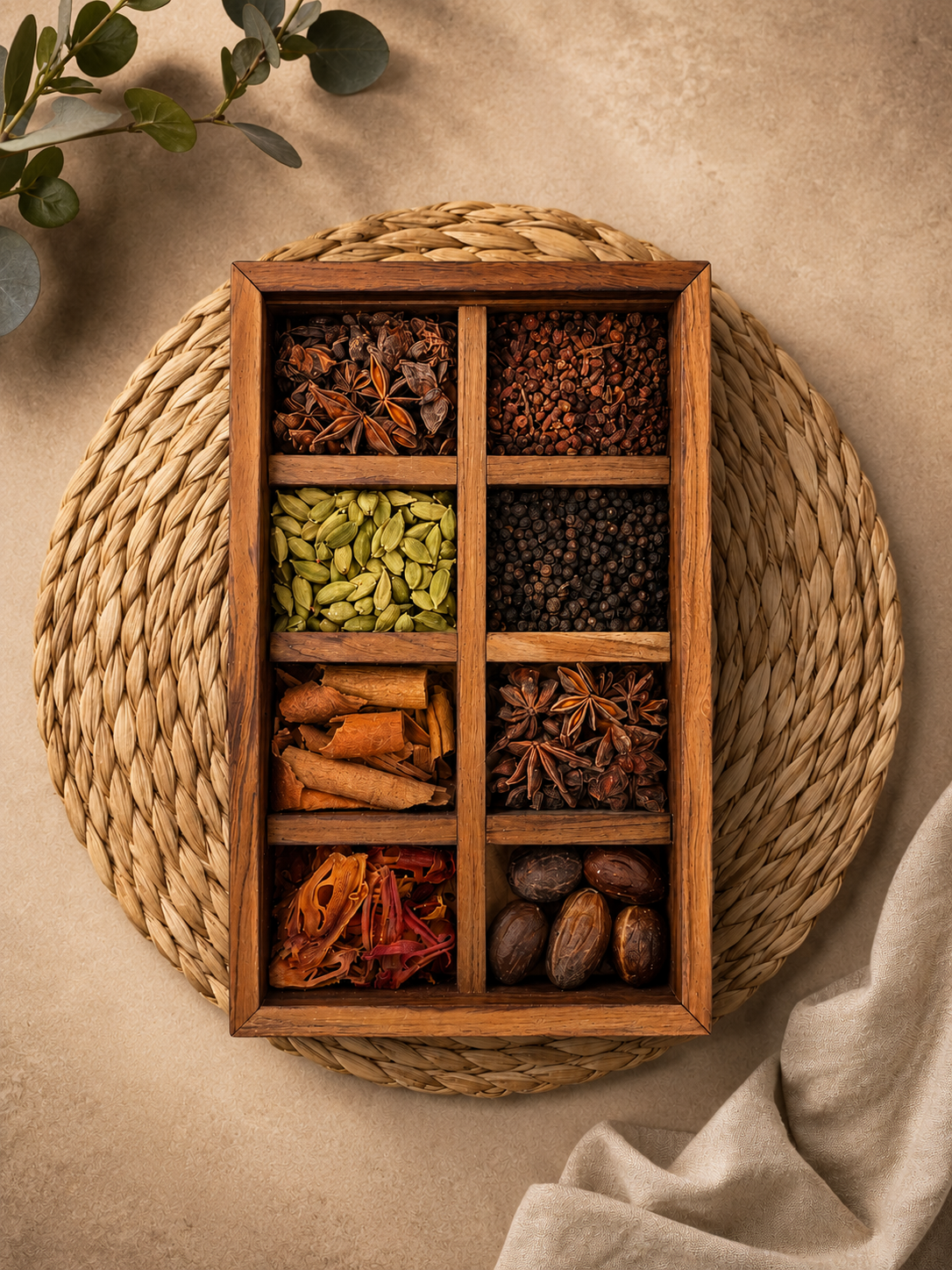 Wooden Spice Box