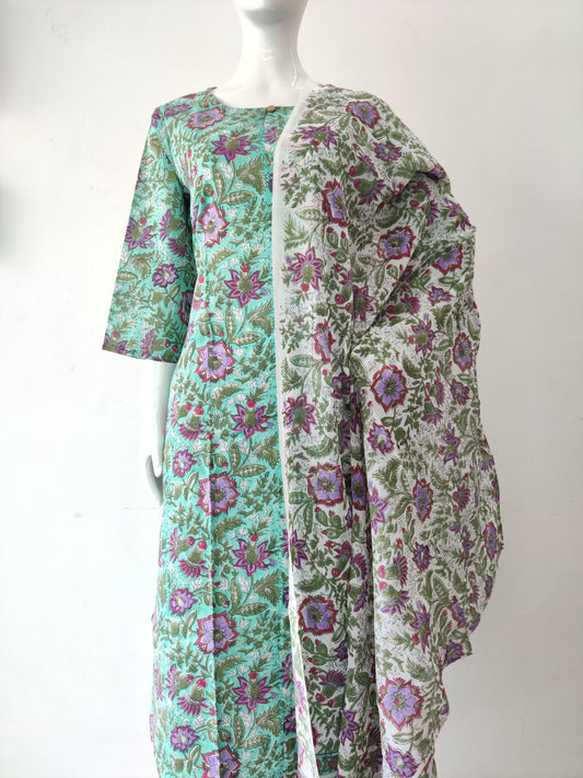 GREEN KURTA SET