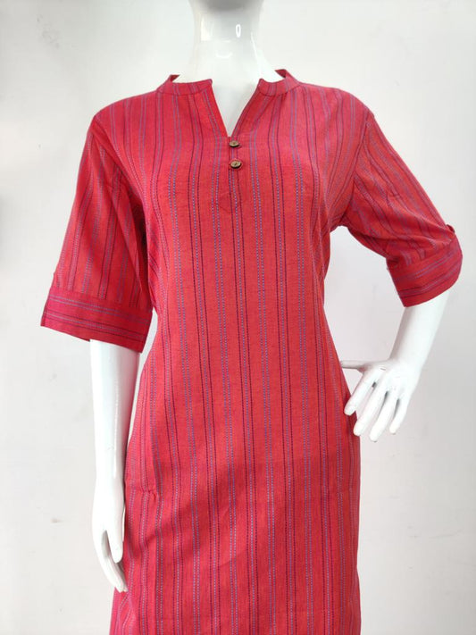 BRICK RED TWO PIECE KURTA SET