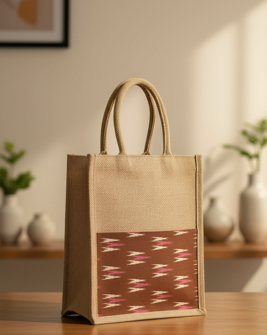 Jute Lunch Bag With Kalamkari