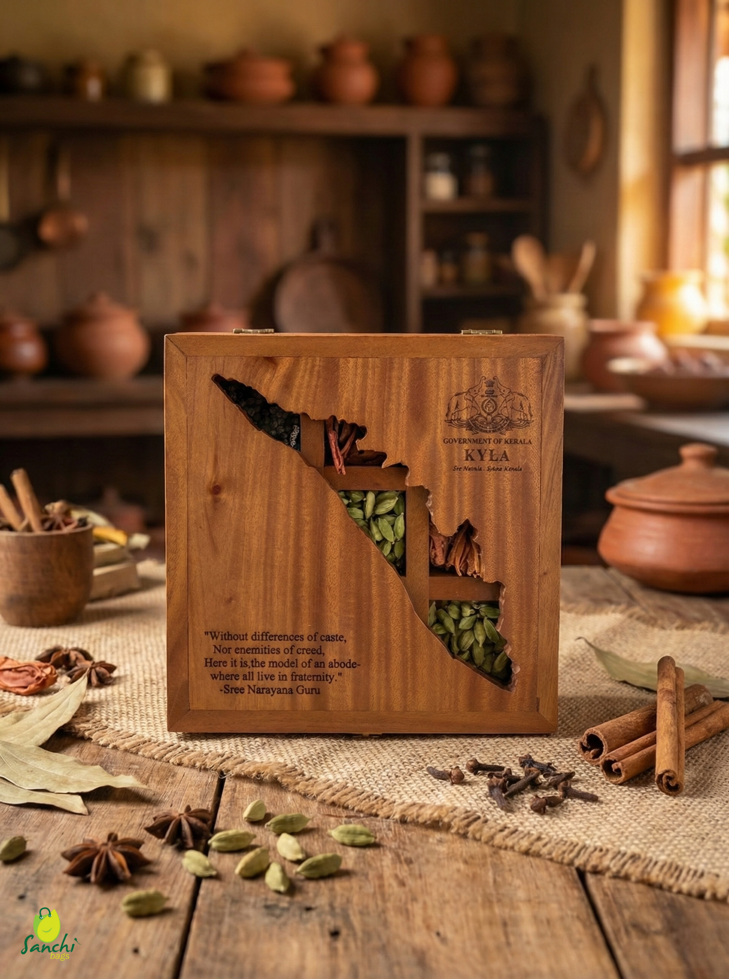 Wooden Spice Box