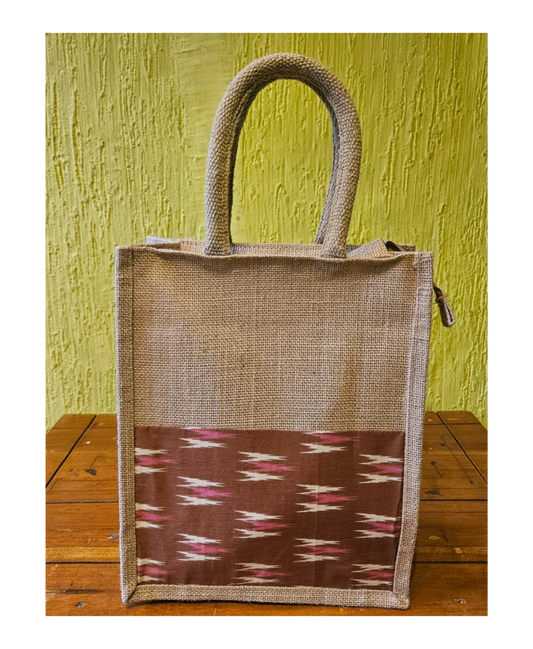 Jute Lunch Bag With Kalamkari