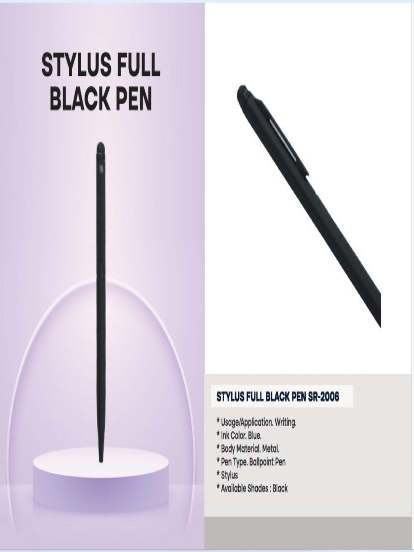 NSM049 Stylus full black pen