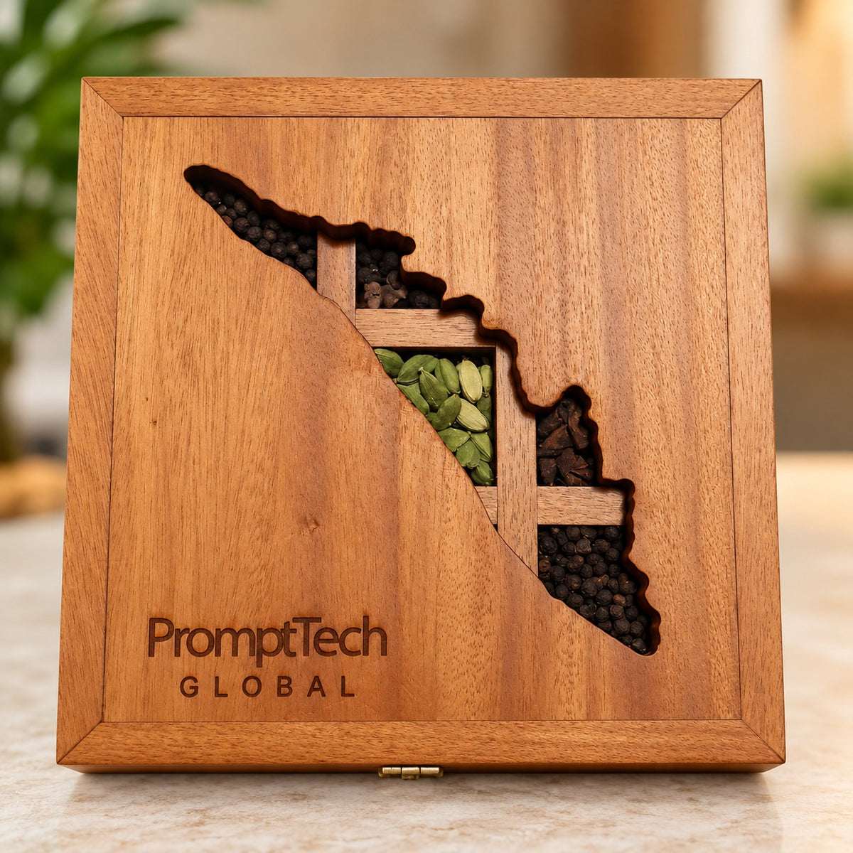 WOODEN SPICE BOX