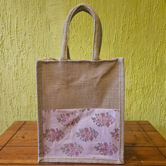 Jute Lunch Bag With Kalamkari