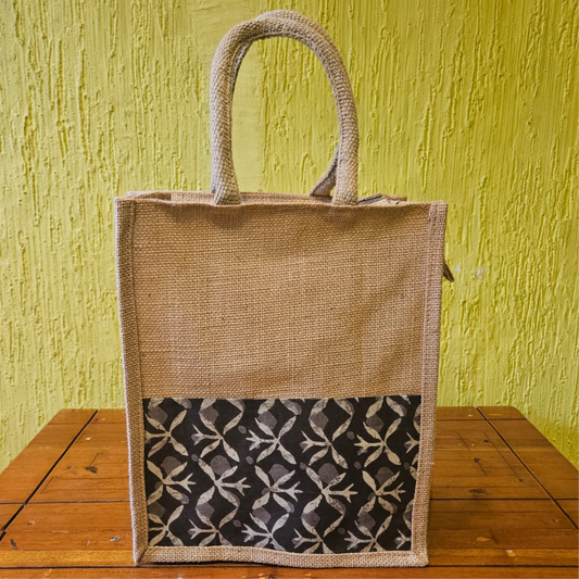 Jute Lunch Bag With Kalamkari