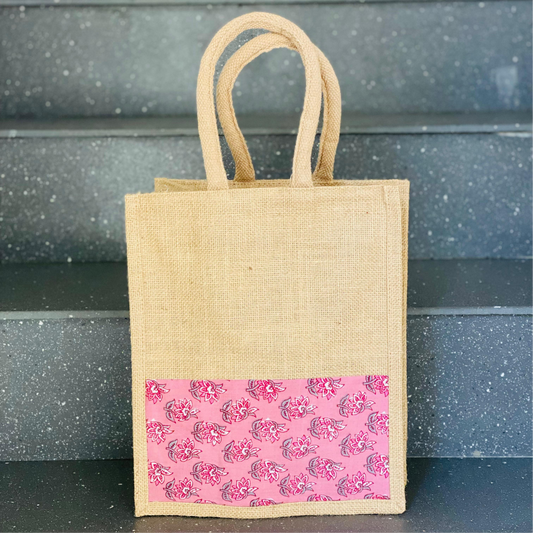 Jute Lunch Bag With Kalamkari