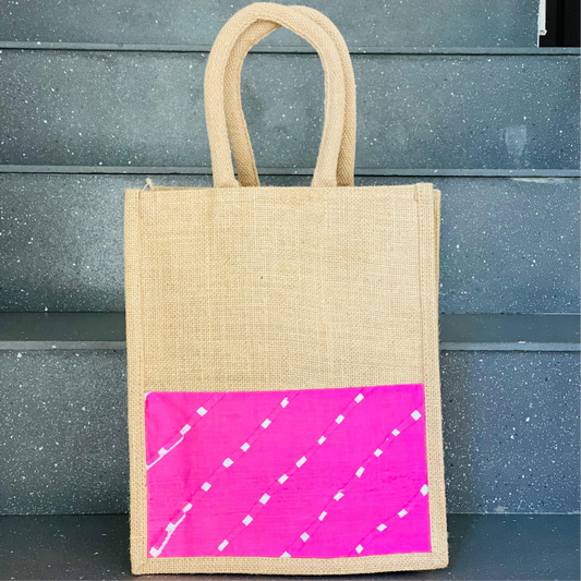 Jute Lunch Bag With kalamkari
